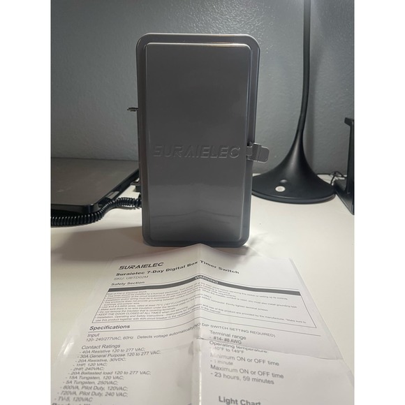 Suraielec Pool Timer Switch, 7-Day 24 Hour Digital 120, 240, Gray...Model# T101D - Picture 3 of 5